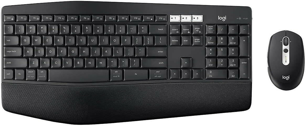 Logitech MK825 Wireless Combo Full-Sized Keyboard with Right-Handed Mouse $125.00 CAD.