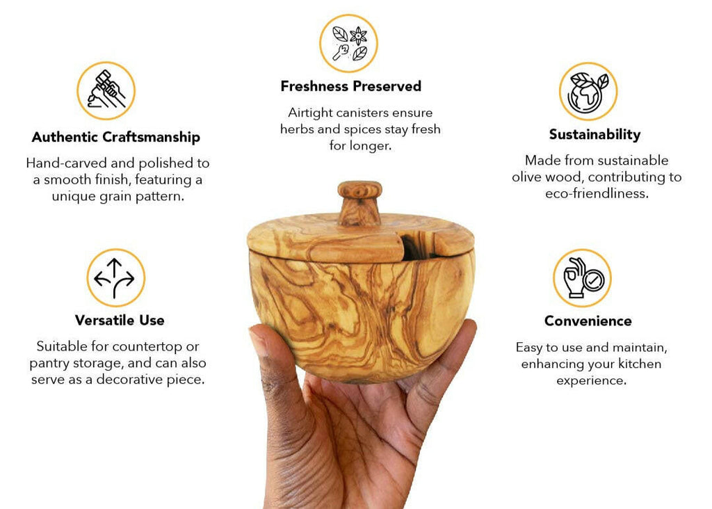Mediterranean Olive Wood Canister $32.99 CAD.