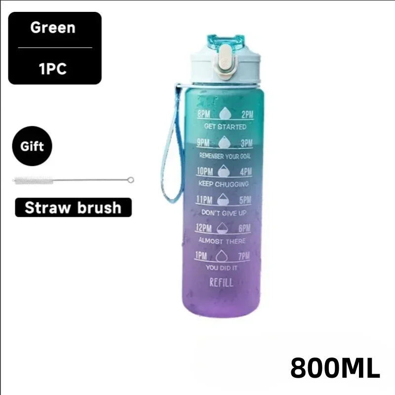 Motivational Outdoor Sport Water Bottle Leakproof with Time Marker $13.99 CAD.