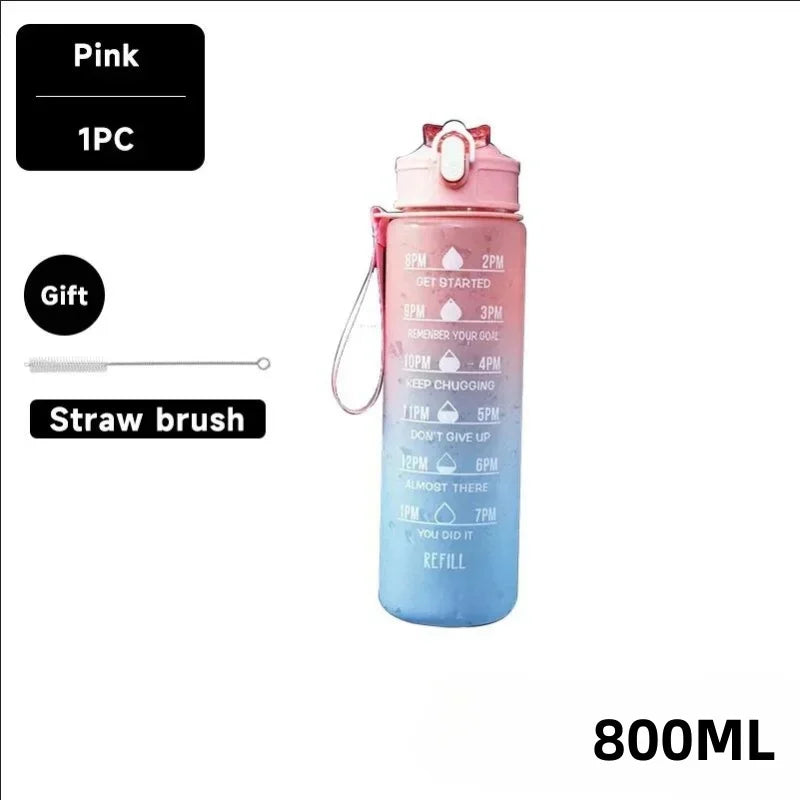 Motivational Outdoor Sport Water Bottle Leakproof with Time Marker $13.99 CAD.