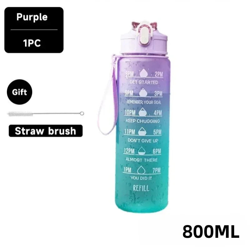 Motivational Outdoor Sport Water Bottle Leakproof with Time Marker $13.99 CAD.