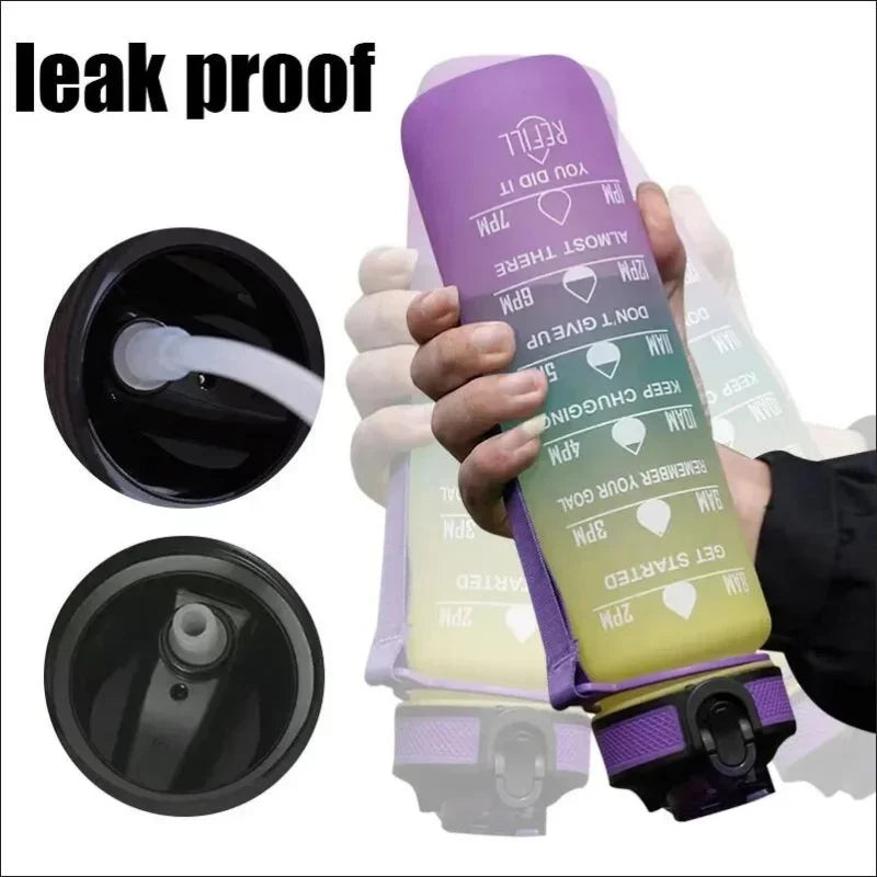 Motivational Outdoor Sport Water Bottle Leakproof with Time Marker $13.99 CAD.
