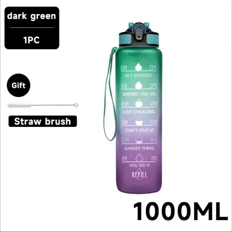 Motivational Outdoor Sport Water Bottle Leakproof with Time Marker $13.99 CAD.