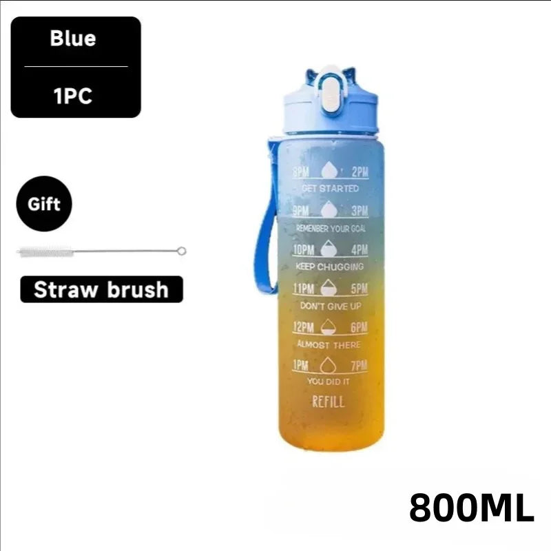 Motivational Outdoor Sport Water Bottle Leakproof with Time Marker $13.99 CAD.