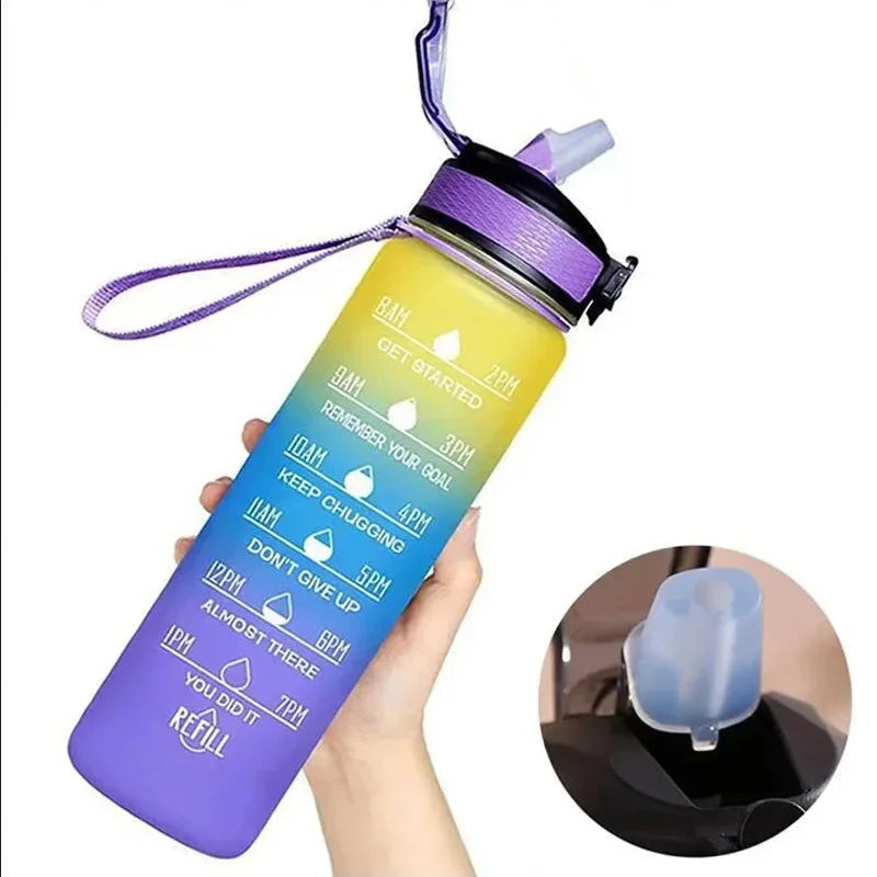 Motivational Outdoor Sport Water Bottle Leakproof with Time Marker $13.99 CAD.