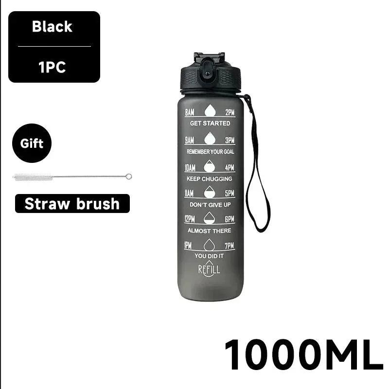 Motivational Outdoor Sport Water Bottle Leakproof with Time Marker $13.99 CAD.