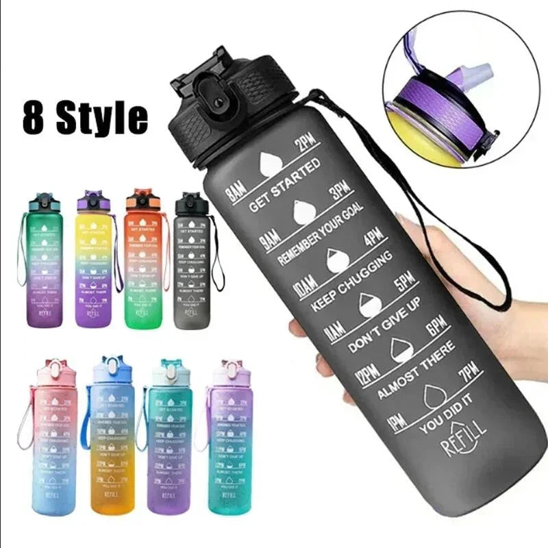 Motivational Outdoor Sport Water Bottle Leakproof with Time Marker $13.99 CAD.